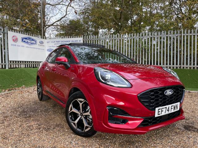 Ford Puma ST-LINE 1.0 EcoBoost Hybrid mHEV 5dr DCT Pan Roof Hatchback Petrol Red