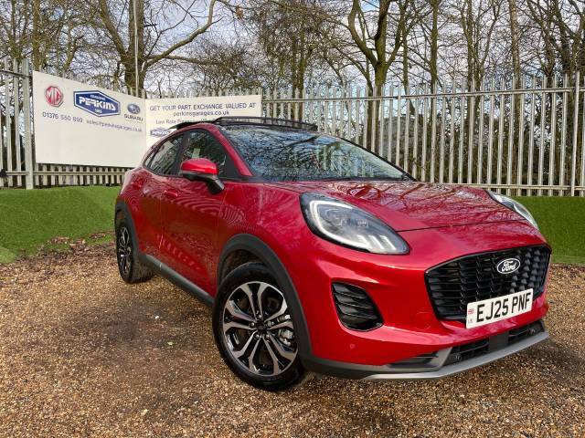 Ford Puma 1.0 EcoBoost Hybrid mHEV Titanium 5dr DCT Pan Roof Hatchback Petrol Red